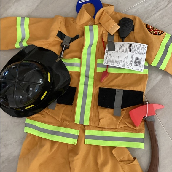 Kids Firefighter Costume with Helmet - Picture 6 of 10